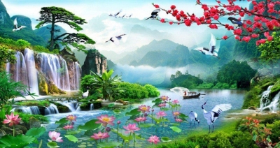 Tranh gạch 3d tùng hạc - Q95