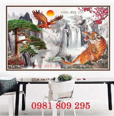 Tranh gạch 3d hổ phong thủy HP96852