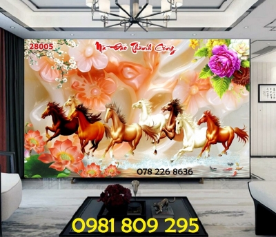 Tranh ngựa , gạch tranh 3d