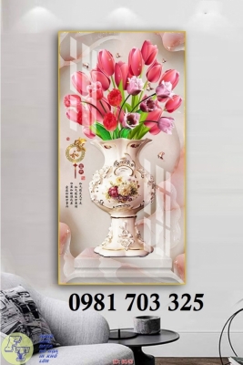 Tranh bình hoa, gạch tranh 3D