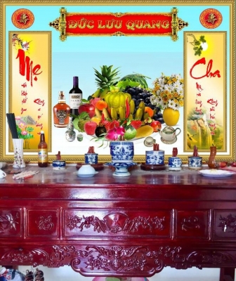 tranh 3D phòng thờ, tranh gạch men