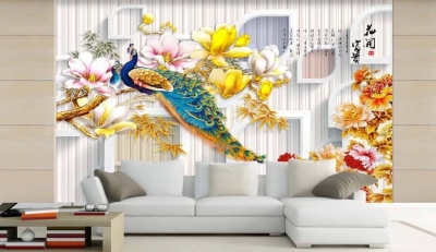 tranh gạch 3d bóng kính - TRD3