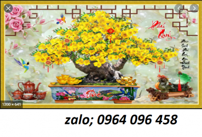 Tranh gạch cây mai vàng 3d - XDC322