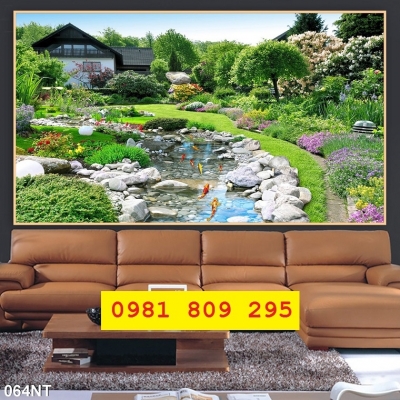 Mẫu tranh thiên nhiên , gạch 3d ốp tường