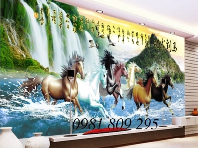 Tranh gạch men 3d mã đáo thành công