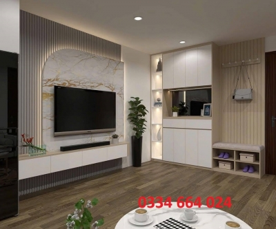 Tấm ốp tường than tre đẹp phòng khách