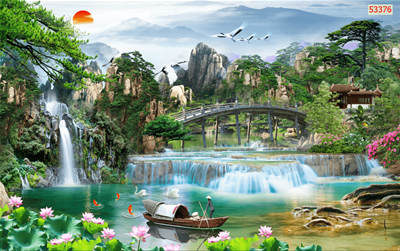 Tranh gạch phong cảnh đồng quê 3d - DXCV2