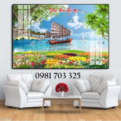 Tranh phong thủy thuận buồm xuôi gió, tranh gạch