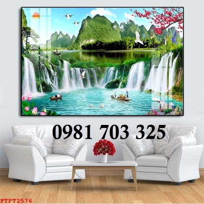 Gạch tranh phong cảnh thác nước