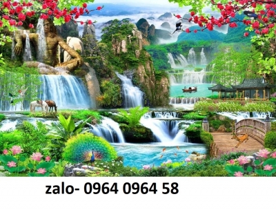 Tranh cảnh đồng quê 3d - tranh gạch 3d ốp tường - 93XC
