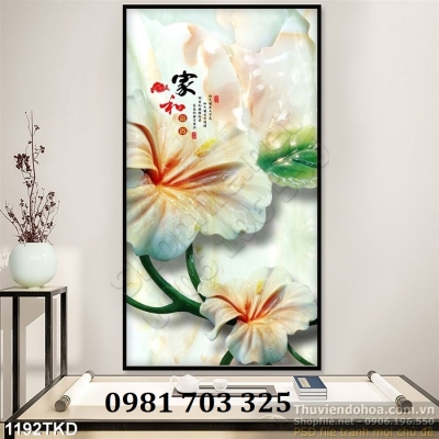 Gạch tranh 3d khổ đứng đẹp trang trí tường