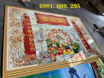Tranh 3D gạch ốp tường bàn thờ đẹp