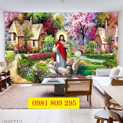Tranh 3d công giáo , gạch tranh chú chăn chiên