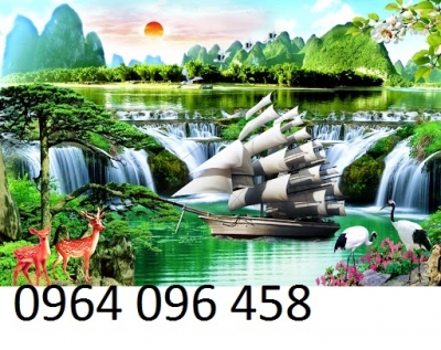Tranh 3d - tranh gạch 3d sơn thủy hữu tình - NBV87