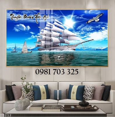Tranh gạch buồm, gạch men 3D phong thủy