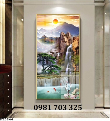 gạch tranh thác nước dán tường khổ đứng