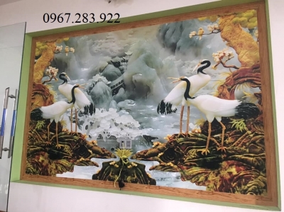 Tranh 3D- Tranh gạch chim công