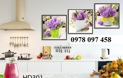 Trang trí phòng ăn - gạch tranh dán tường