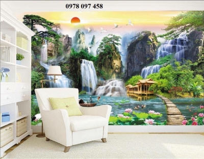 Gạch tranh đẹp phòng khách