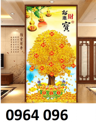 Tranh gạch 3d cây đồng tiền - 042X