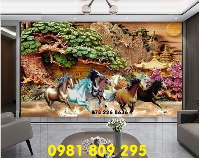 Tranh gạch bát mã - gạch tranh ốp phòng khách