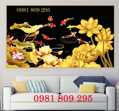 Gạch tranh 3d cá chép cao cấp