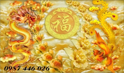 Tranh gạch rồng phụng vagf HP9282