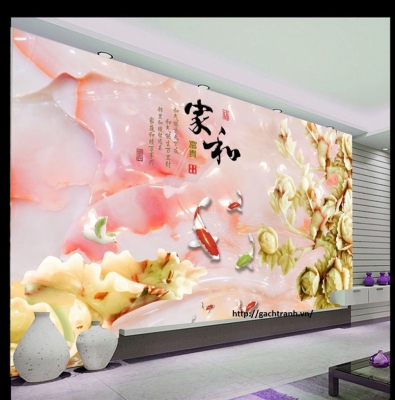 gạch 3d trang trí phòng khách