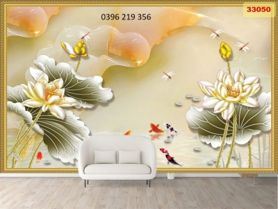 Tranh gạch 3d trang trí phòng khách- Tranh Cá