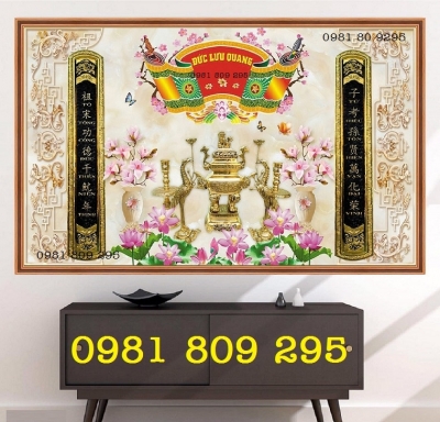 Gạch tranh ban thờ Phúc Lộc thọ