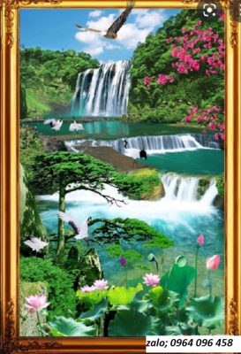 Tranh gạch phong cảnh khổ đứng 3d - NCV5