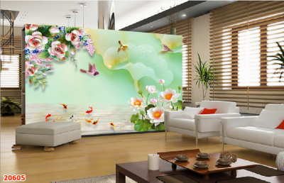 Tranh gạch 3d dán tường phòng khách - 123CM