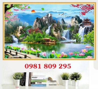 Tranh gạch hồ sen HP7686