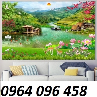 Tranh gạch 3d thác nươc - FDXC