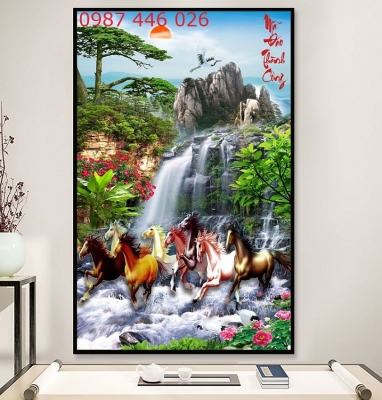 Tranh ngựa- gạch tranh mã đáo thành công HP0832