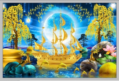 Tranh gạch men cây lộc vàng HP8282