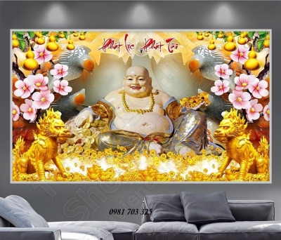 Gạch tranh 3D- tranh phật di lặc