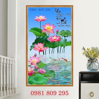 Mẫu tranh gạch phong cảnh đứng