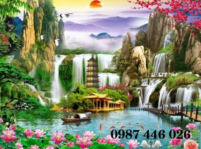 Gạch tranh gạch men phong cảnh đẹp HP8622