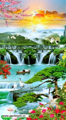 Tranh gạch 3d phong cảnh hiên nhà - RXXCV555