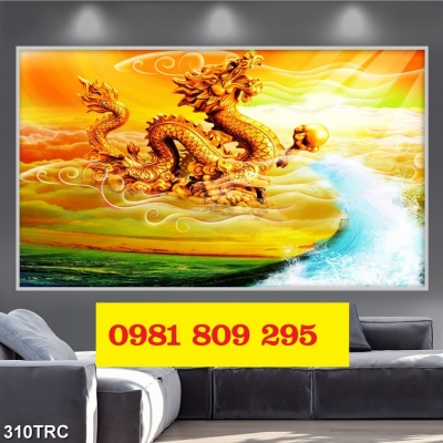 Gạch 3d rồng vàng - tranh gạch men ốp tường HP854