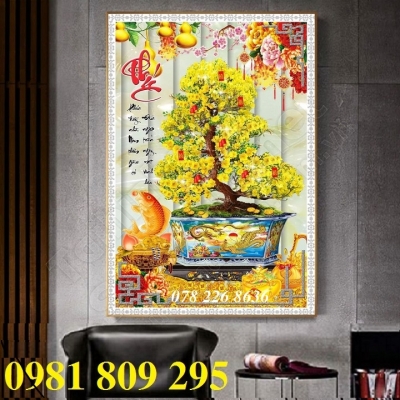 Tranh gạch men , gạch ốp tường hoa mai