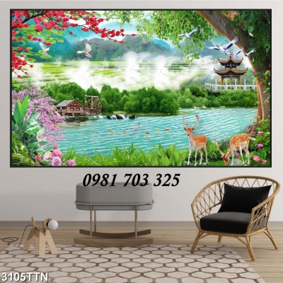 tranh phong cảnh 3D, gạch tranh trang trí