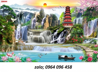 Tranh phong cảnh đồng quê - tranh gạch 3d - 0533XV