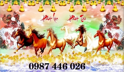 Gạch ốp tường tranh gạch men bát mã HP822