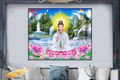 Tranh gạch 3d phật quan âm - SKM95