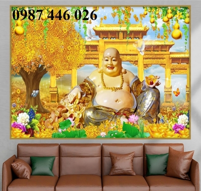 Gạch tranh cây tiền lộc vàng HP8233