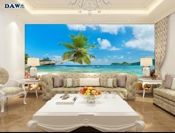 Tranh gạch 3d phong cảnh bờ biển - DCNB8