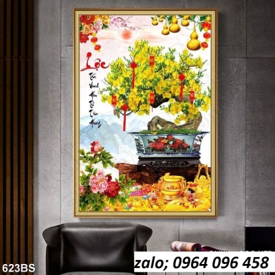 Tranh gạch men 3d cây mai - CNNMM011