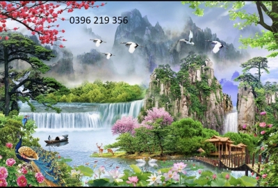 Tranh trang trí tường phong cảnh thiên nhiên- gạch tranh 3d